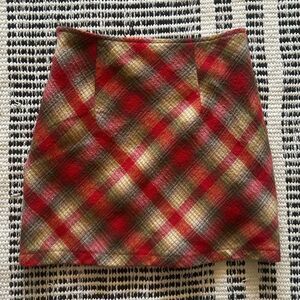 Eve Fashion Size medium Red & Brown plaid mini skirt Vintage